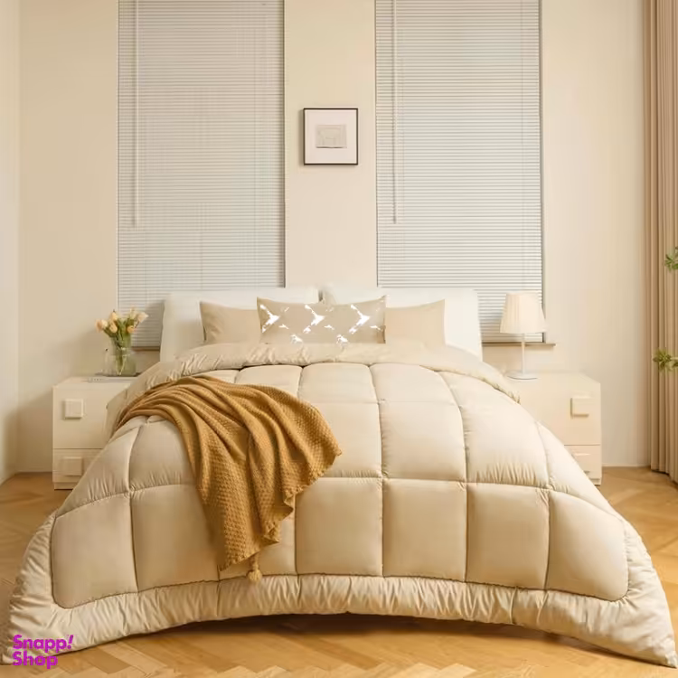 روتختی تکنفره 5 تکه طرح مربعی کرم کد 040