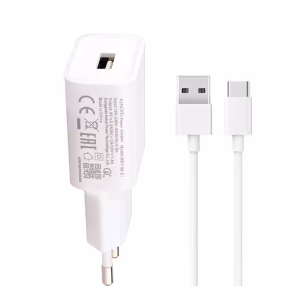 شارژر دیواری شیائومی 18 وات با کابل تایپ سی