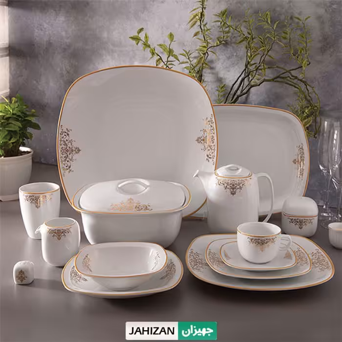 سرویس چینی زرین 98پارچه مونت کارلو طلایی کواترو (عالی)