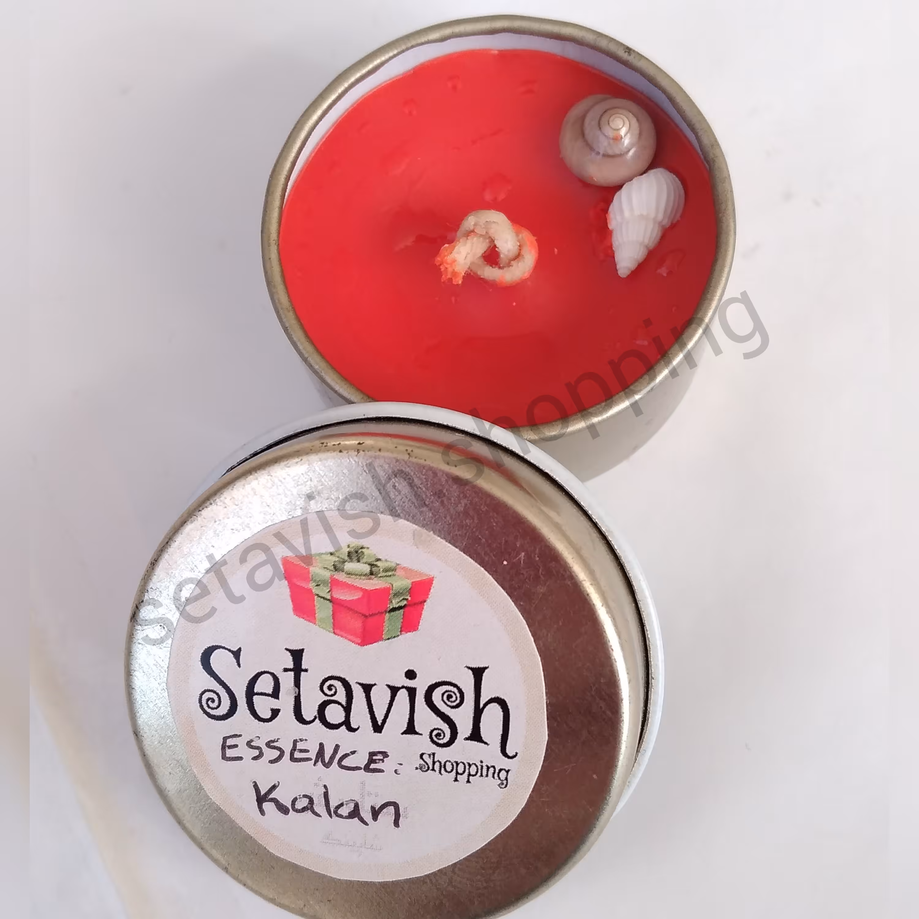 شمع معطر جار فلزی سایز 1 طرح صدف