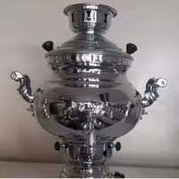 سماور  8 لیتری ساده برند شبنم پایه کله شیری درجه یک ساخت ایران 