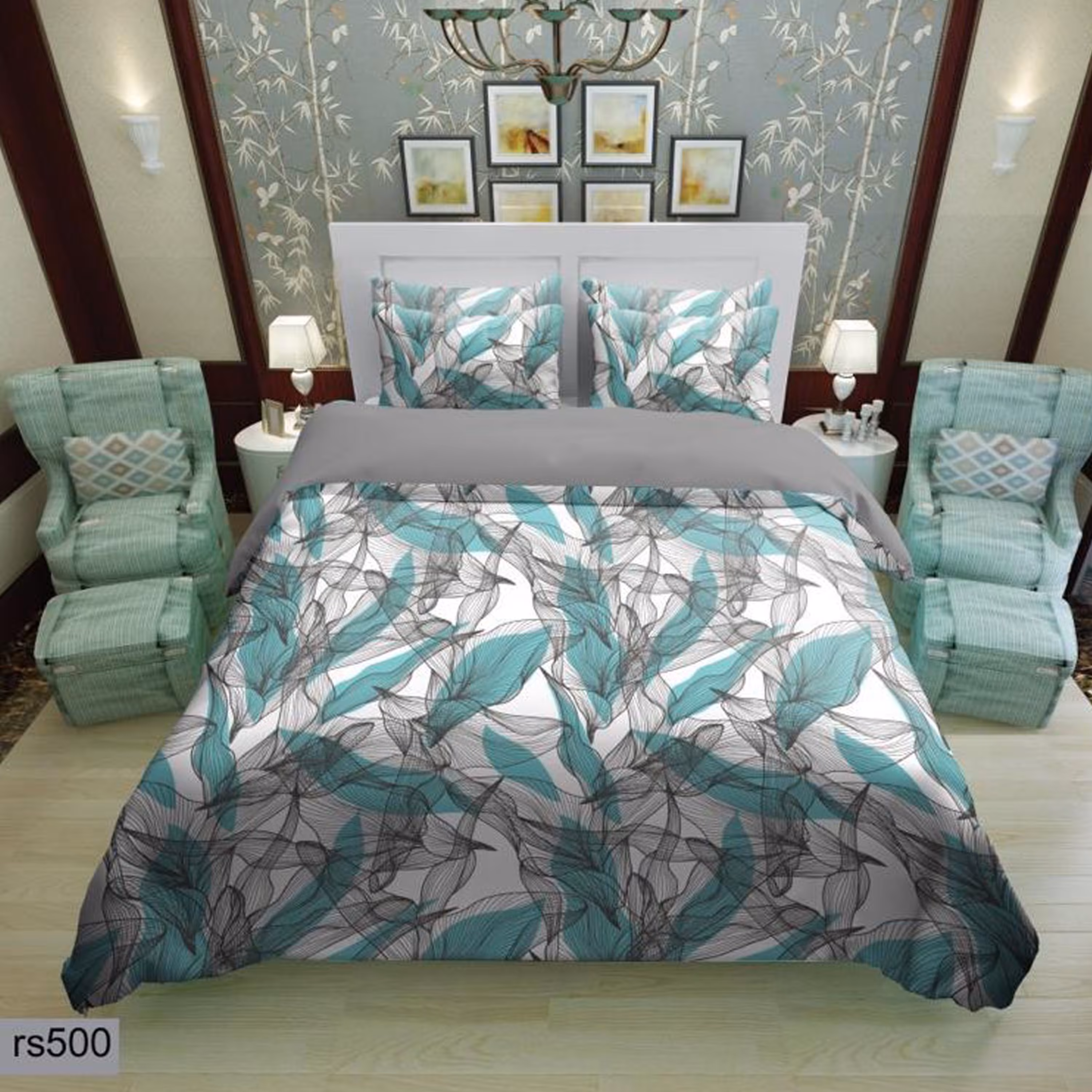 سرویس روتختی 1 نفره تنسل چاپی برندترک لند (Turk Land)  کد rs 500