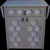 میز اتو وکیوم مدل زنبوری رنگ طوسی 