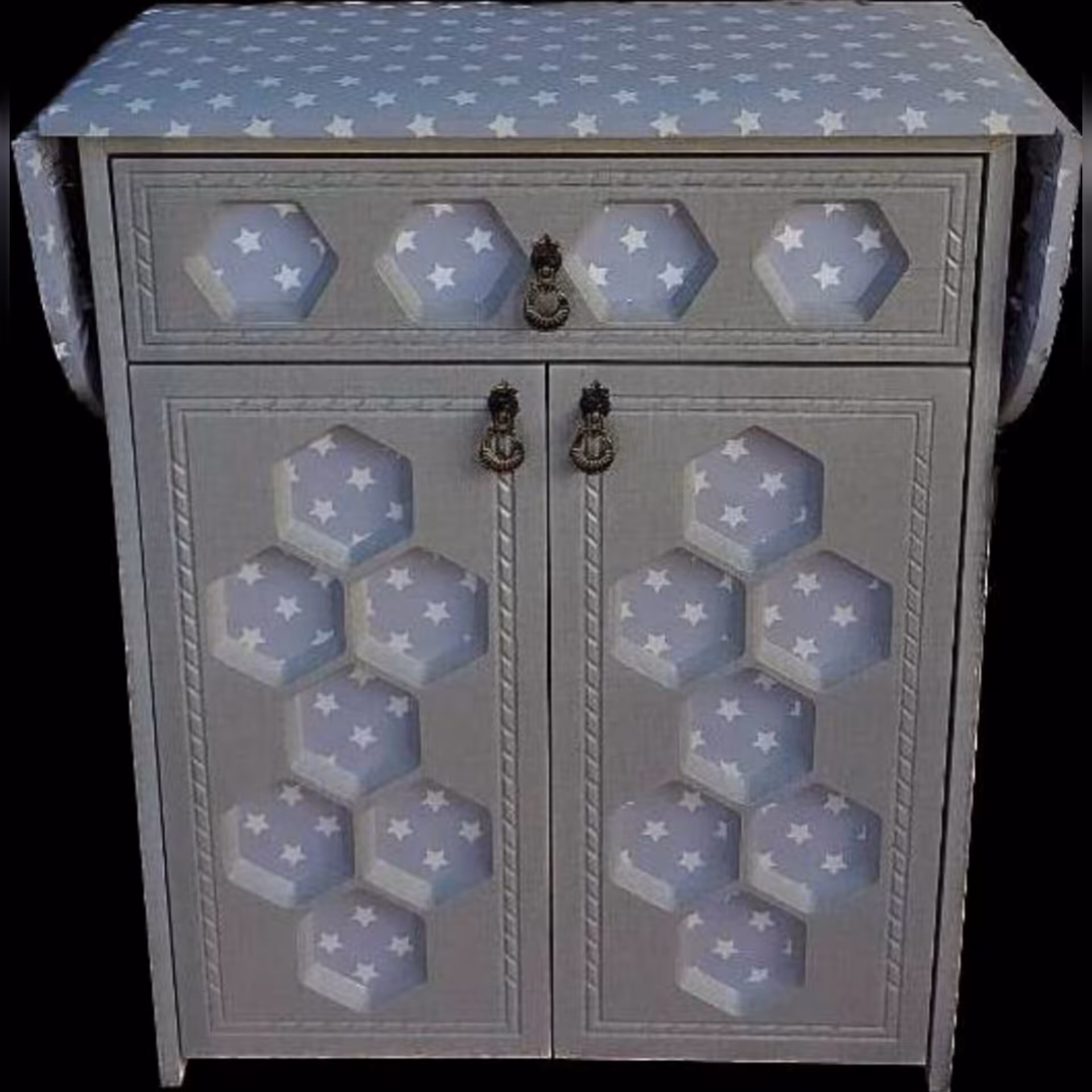 میز اتو وکیوم مدل زنبوری رنگ طوسی 