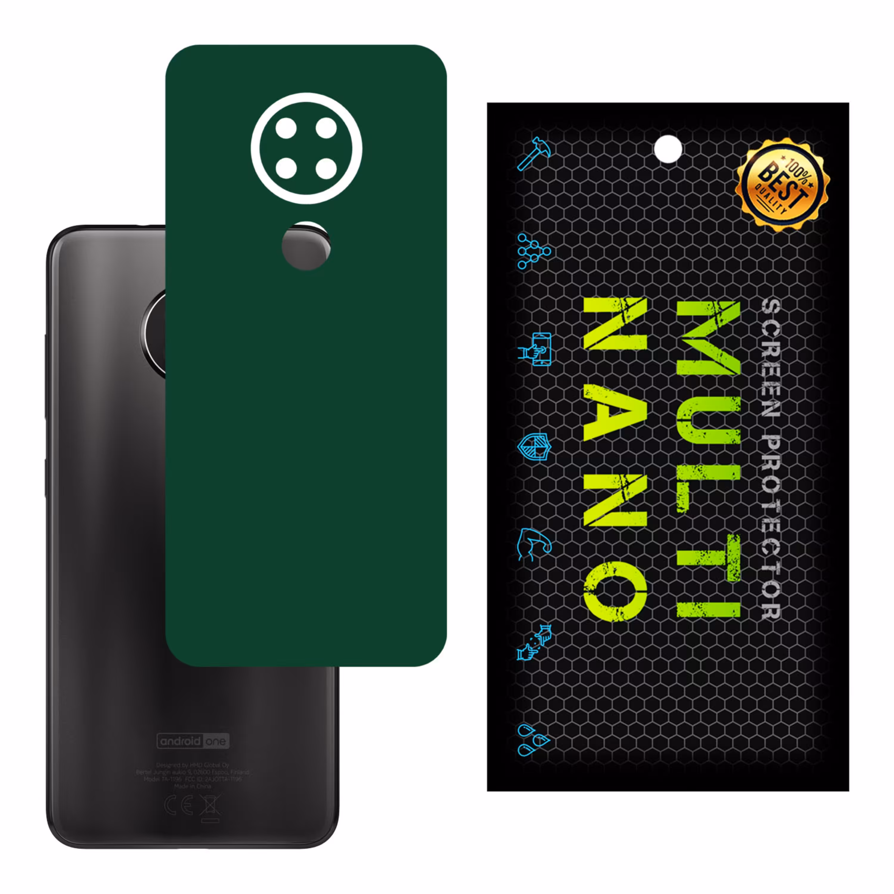 برچسب پوششی MultiNano مدل X-F1M-Green برای پشت موبایل نوکیا  7.2