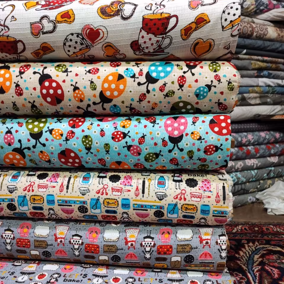 پارچه آشپزخانه پنبه دستمالی متری طرح انتخابی 2