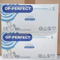 دستکش لاتکس بدون پور  بسته 100 عددی برند op-perfect سایز S