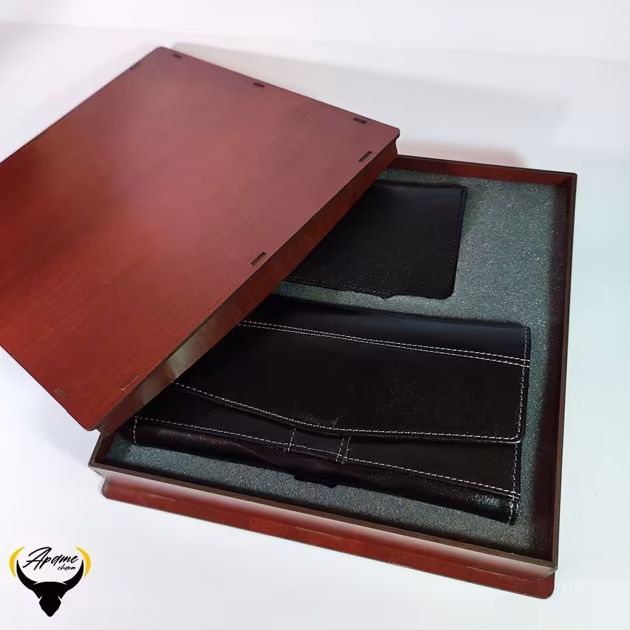 ست کیف پول جیبی و کتی چرم طبیعی کد 156