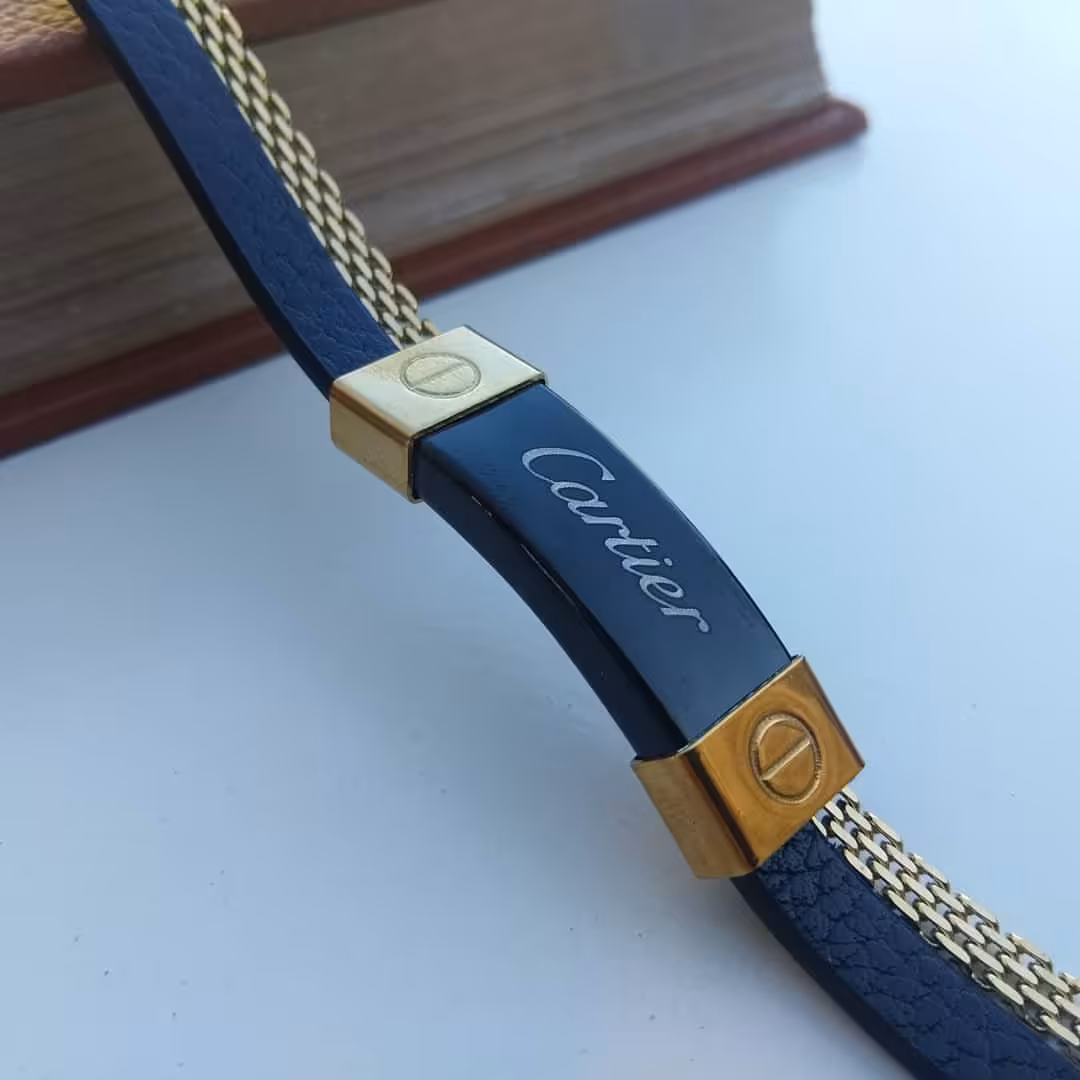 دستبند چرم استیل کارتیر