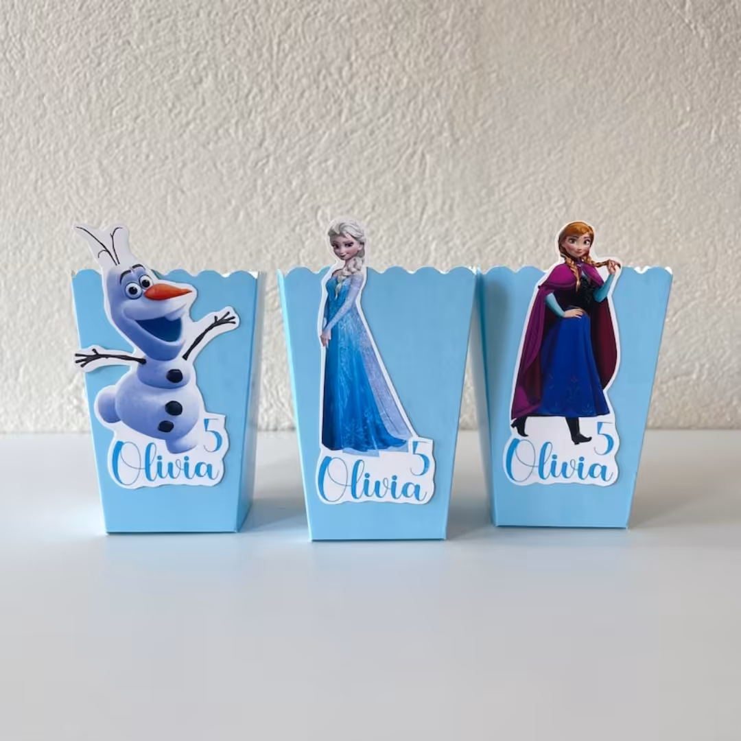 جعبه پاپکورن 6 عددی  تم دخترانه  السا و آنا(فروزن)