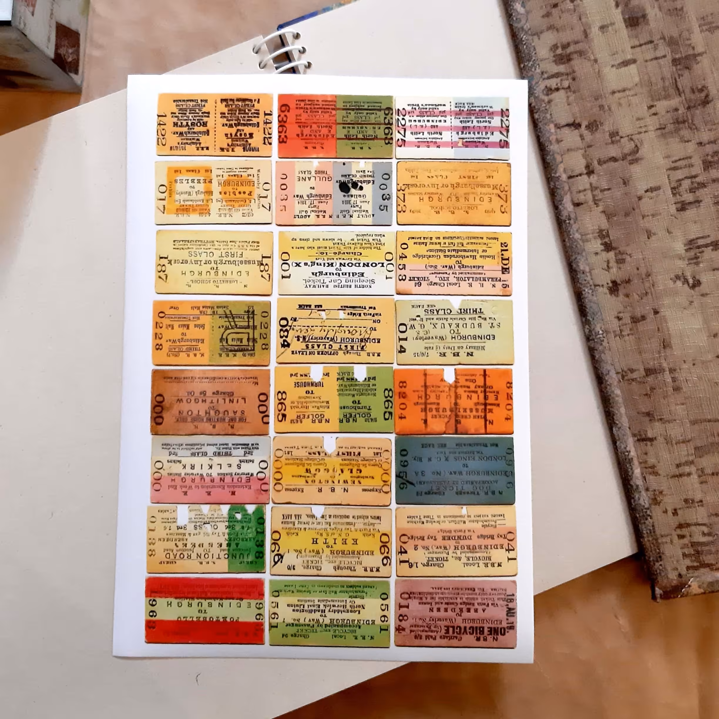 استیکر اسکرپ بوک _ کد 178 _ مدل وینتیج  طرح بلیط رنگی