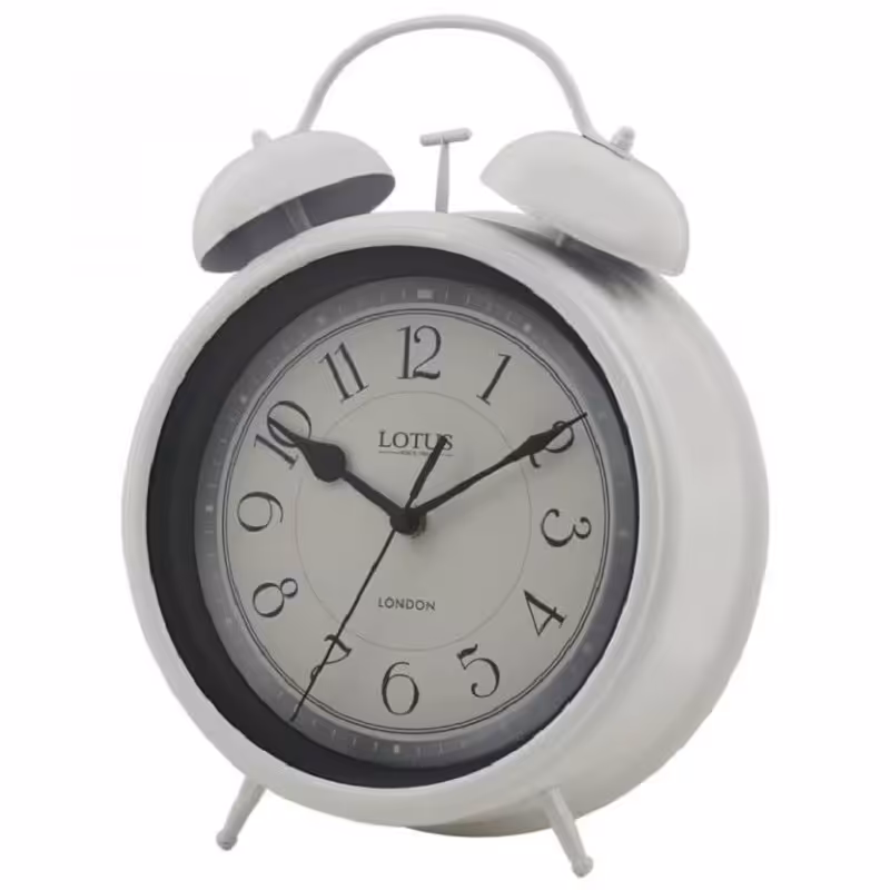 ساعت رومیزی فلزی لوتوس سفید BELMOUNT B700