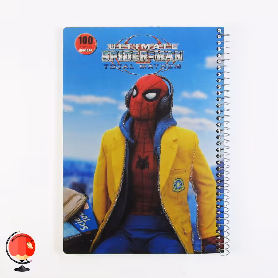 دفتر مشق 100 برگ سیمی طرح مرد عنکبوتی آپادانا