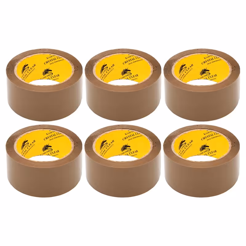 خرید چسب پهن قهوه ای 5 سانت Unicorn بسته 6 عددی