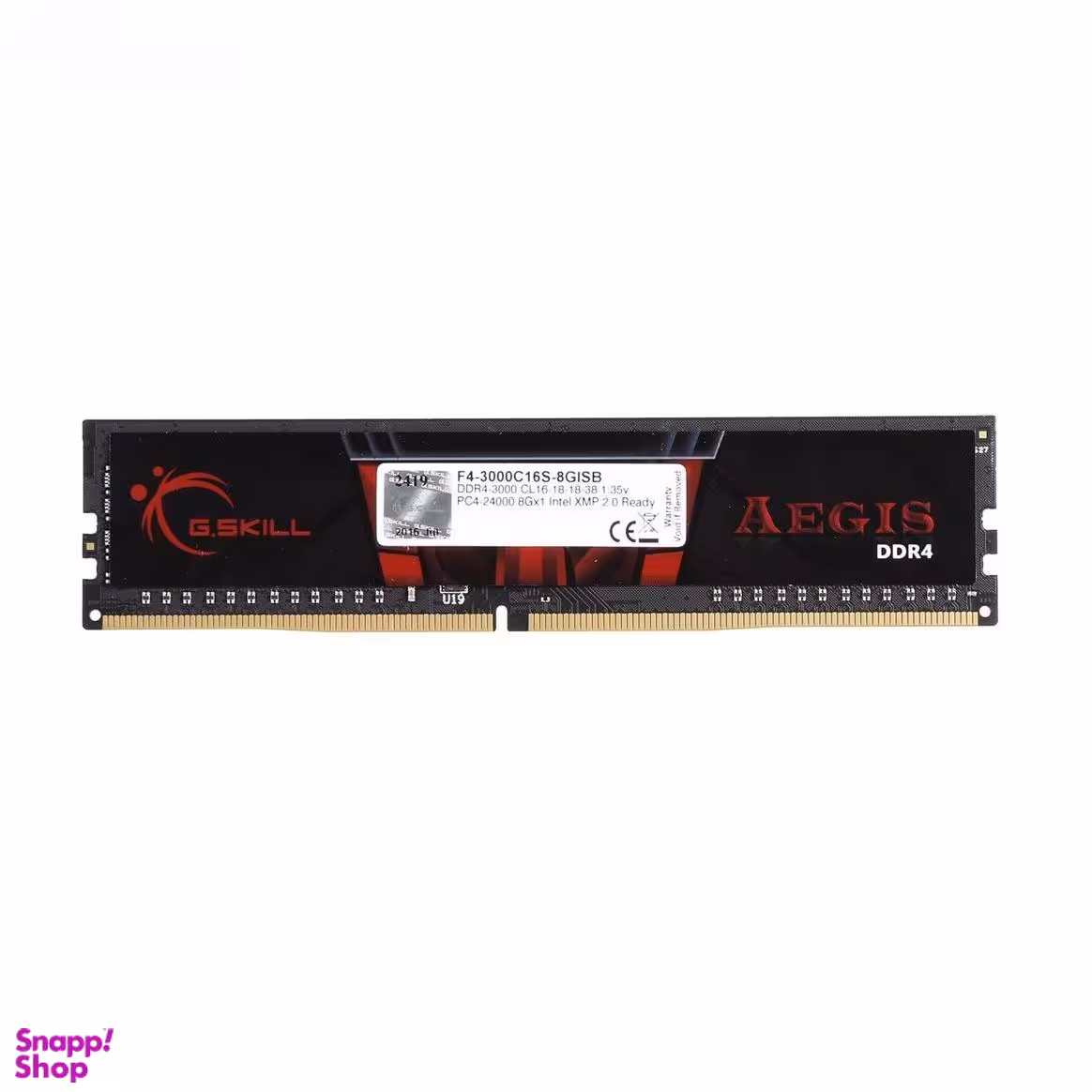 رم دسکتاپ DDR4 تک کاناله جی اسکیل (G Skill) مدل Aegis فرکانس 3000 مگاهرتز ظرفیت 8 گیگابایت