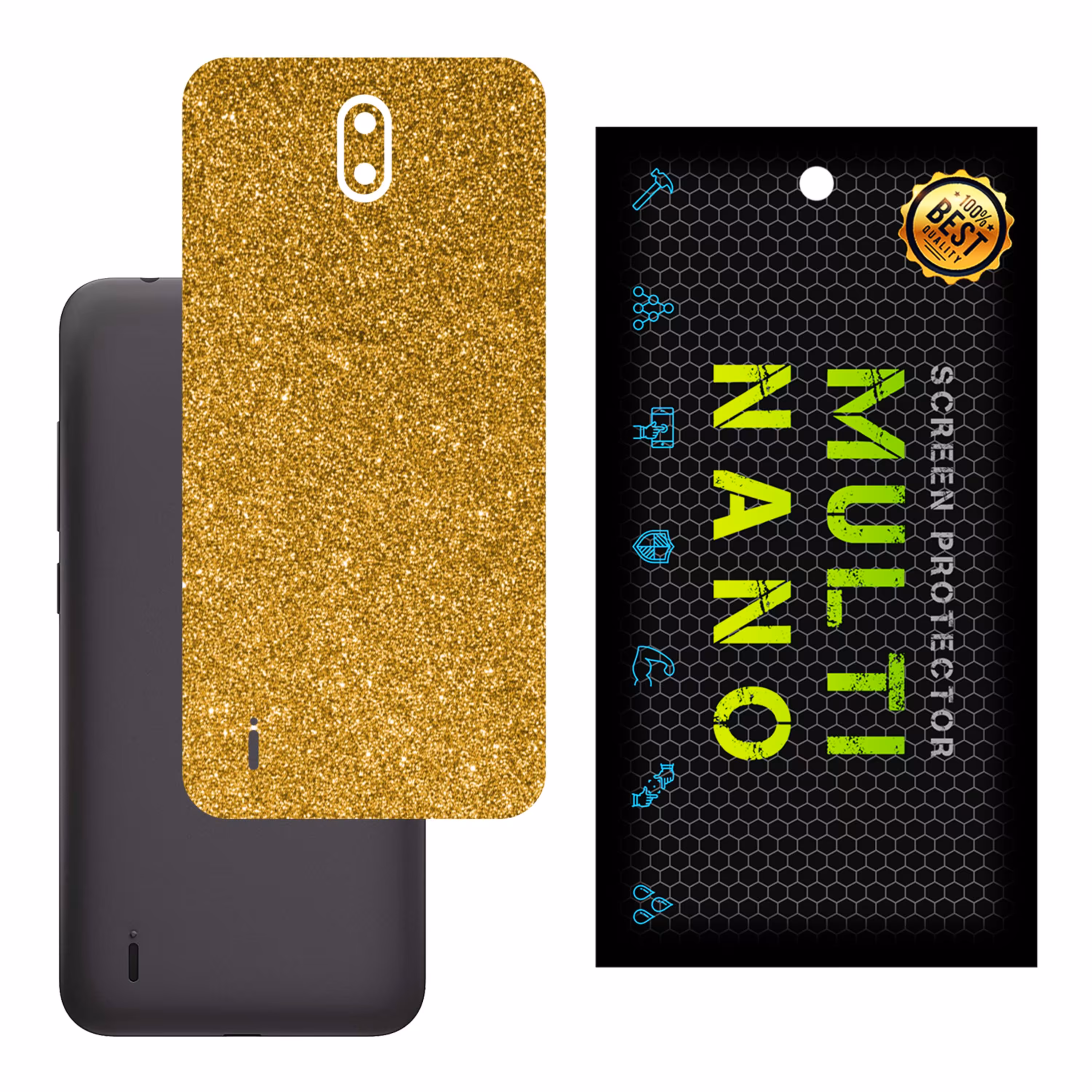 برچسب پوششی MultiNano مدل X-G1F-Gold برای پشت موبایل نوکیا C1 2020
