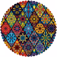 رومیزی مخمل طرح سنتی سایز 40 در 40 مدل T14-79 شرکت رنس