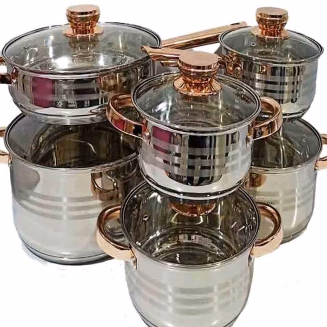 سرویس قابلمه استیل 12پارچه کویین رویال queen royal