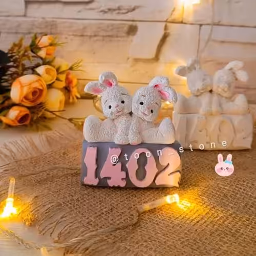 خرگوش 1402سنگی رنگی وبیس  خام (عمده).                