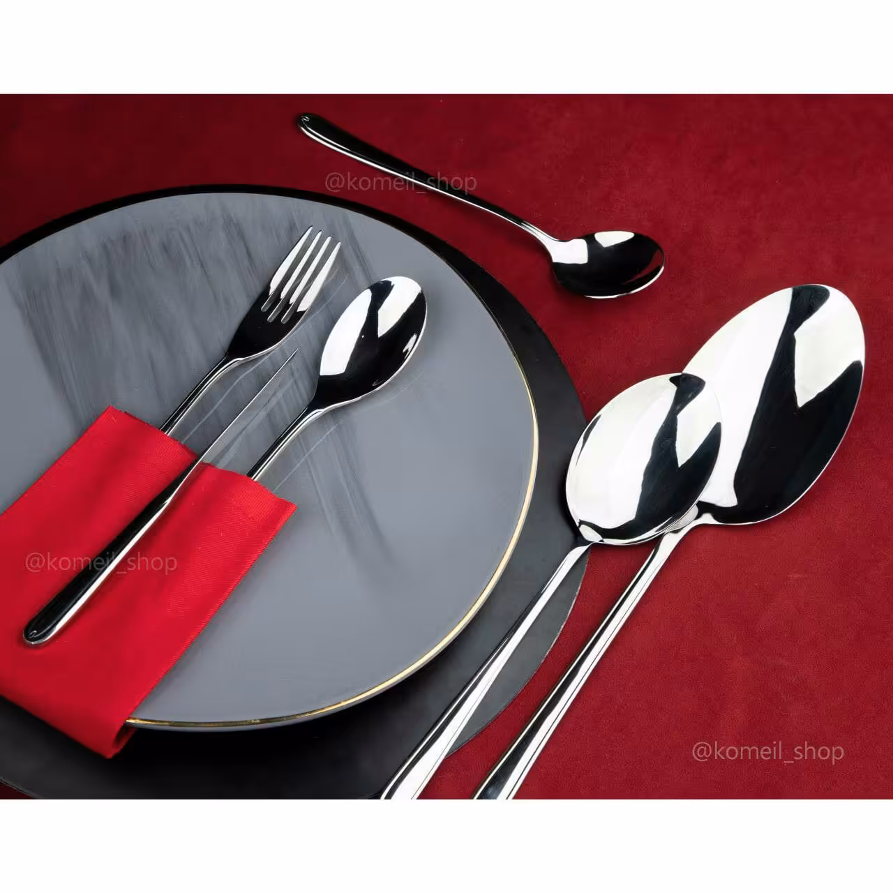 سرویس قاشق چنگال 42 نفره  لاکچری 168 پارچه تمام براق ( Happy family ) 2 M