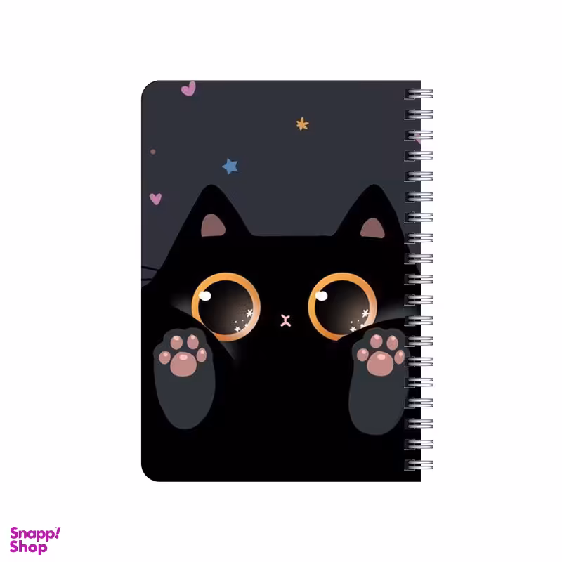 دفترچه یادداشت 80 برگ بامبیلیپ مدل چوبی طرح گربه در شب کد 5100639