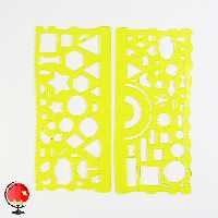 خط کش شابلون دار ژله ای بسته دو عددی زرد