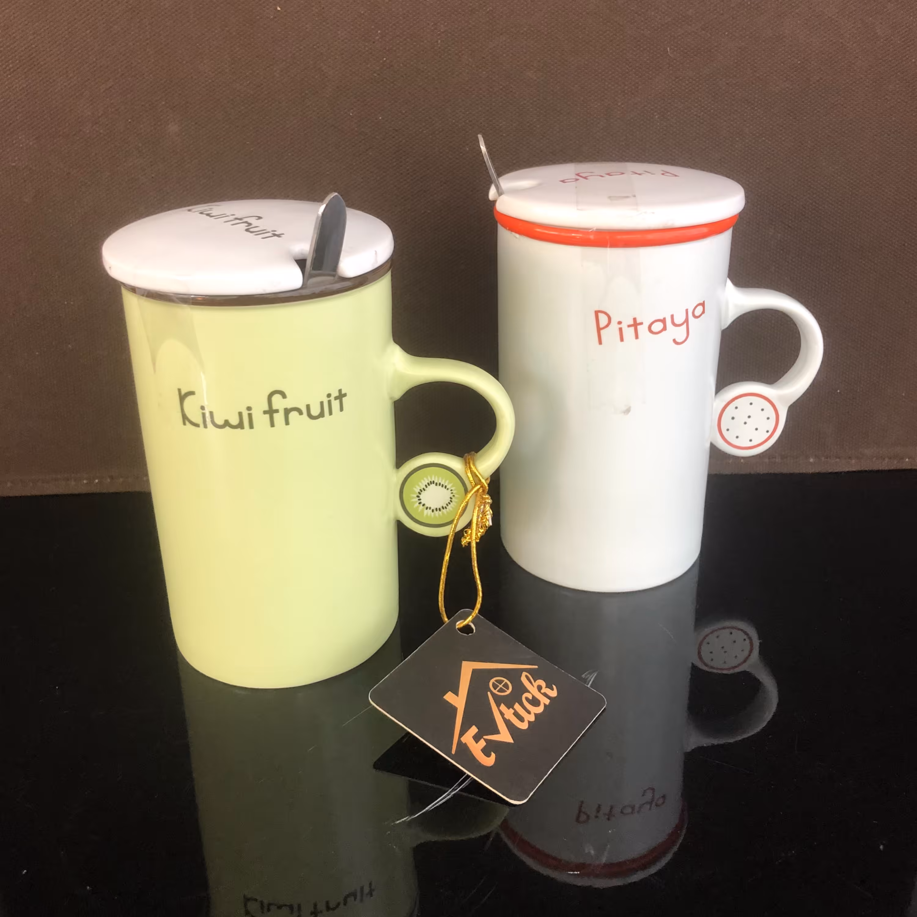 لیوان دسته میوه ای قاشق فلزی 1267