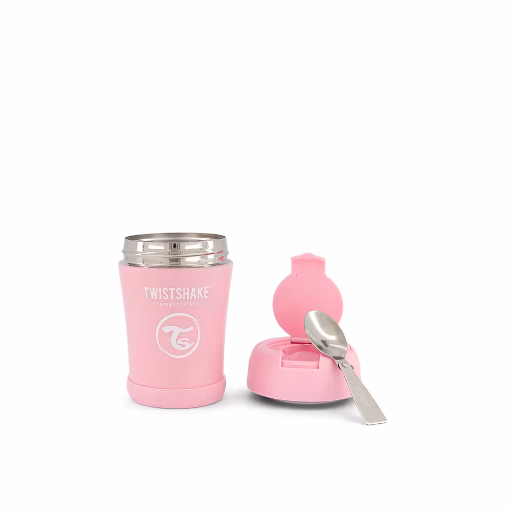 فلاسک غذا  6 ماه تویست شیک Twistshake ظرفیت 350 میلی لیتر صورتی