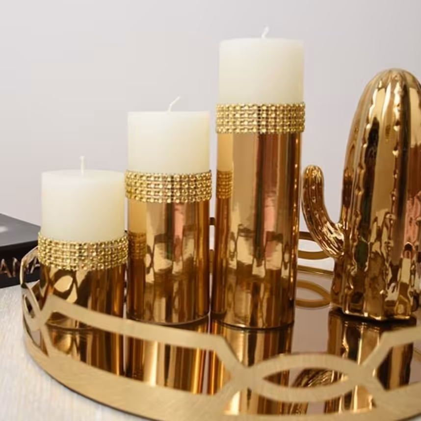 شمع آینه ای در پک سه تایی