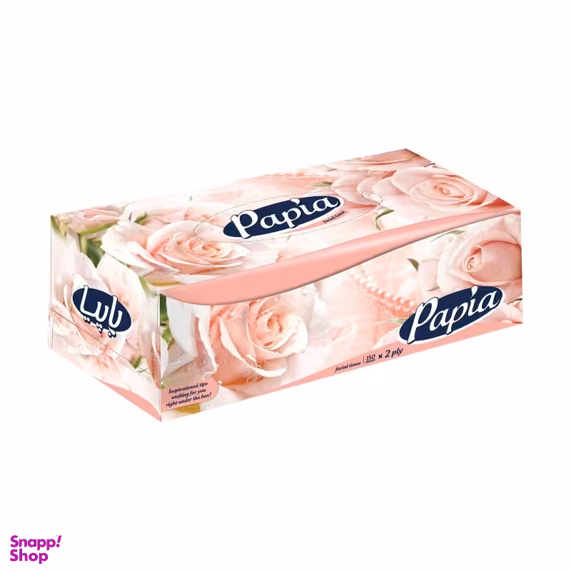 دستمال کاغذی 150 برگی پاپیا (Papia) مدل رز گلد