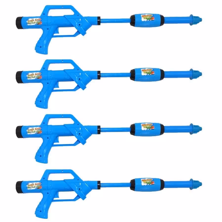 تفنگ آب پاش مدل غول پیکر بطری خور بسته 4 عددی ( رنگ آبی )