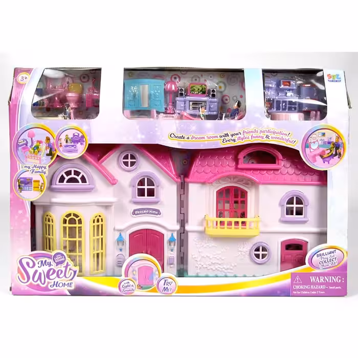 اسباب بازی خانه عروسک موزیکال با لوازم بزرگ کد 16428
