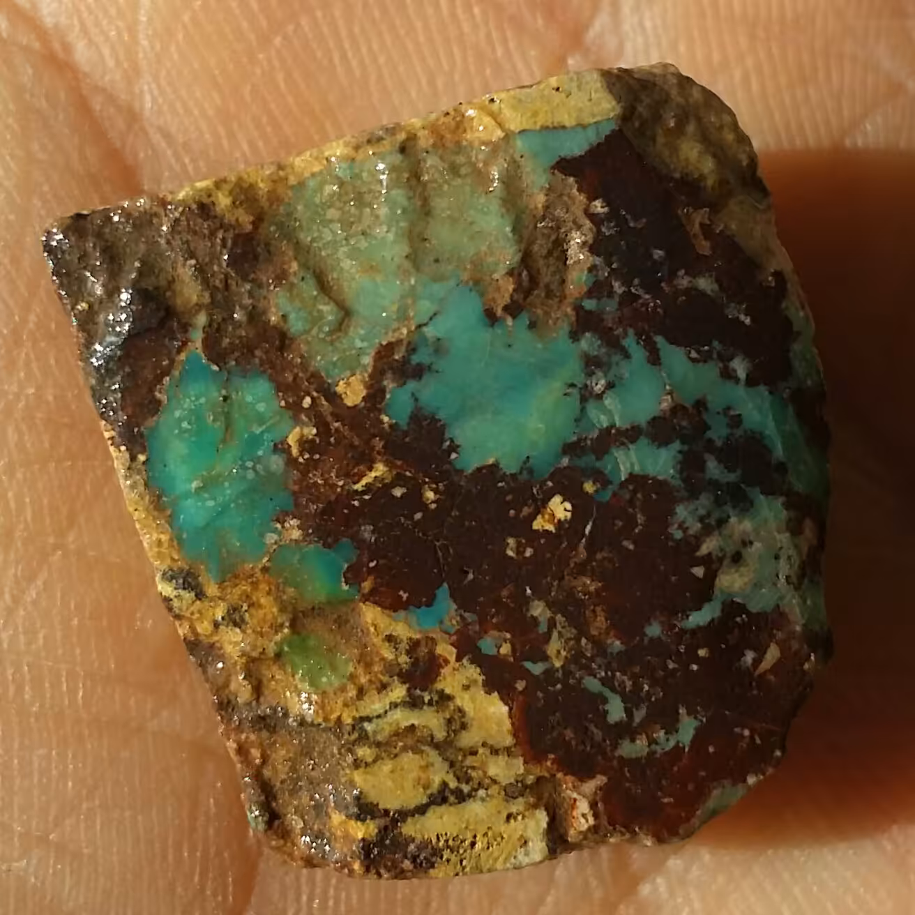 اسلایس سنگ راف فیروزه اصل نیشابور 100 در 100 طبیعی خاص شاهکار خلقت زیبا دیدنی