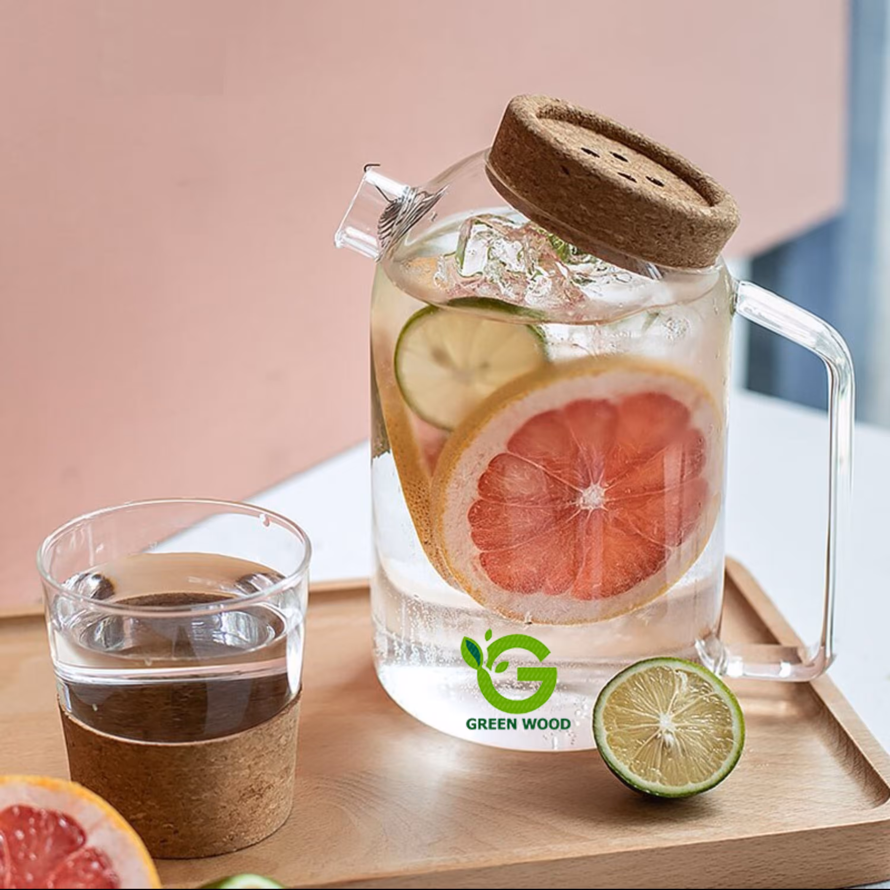 قوری چای و دمنوش شعله مستقیم چوبی بامبو پیرکس 1100 میلی لیتر کد Gw160302001