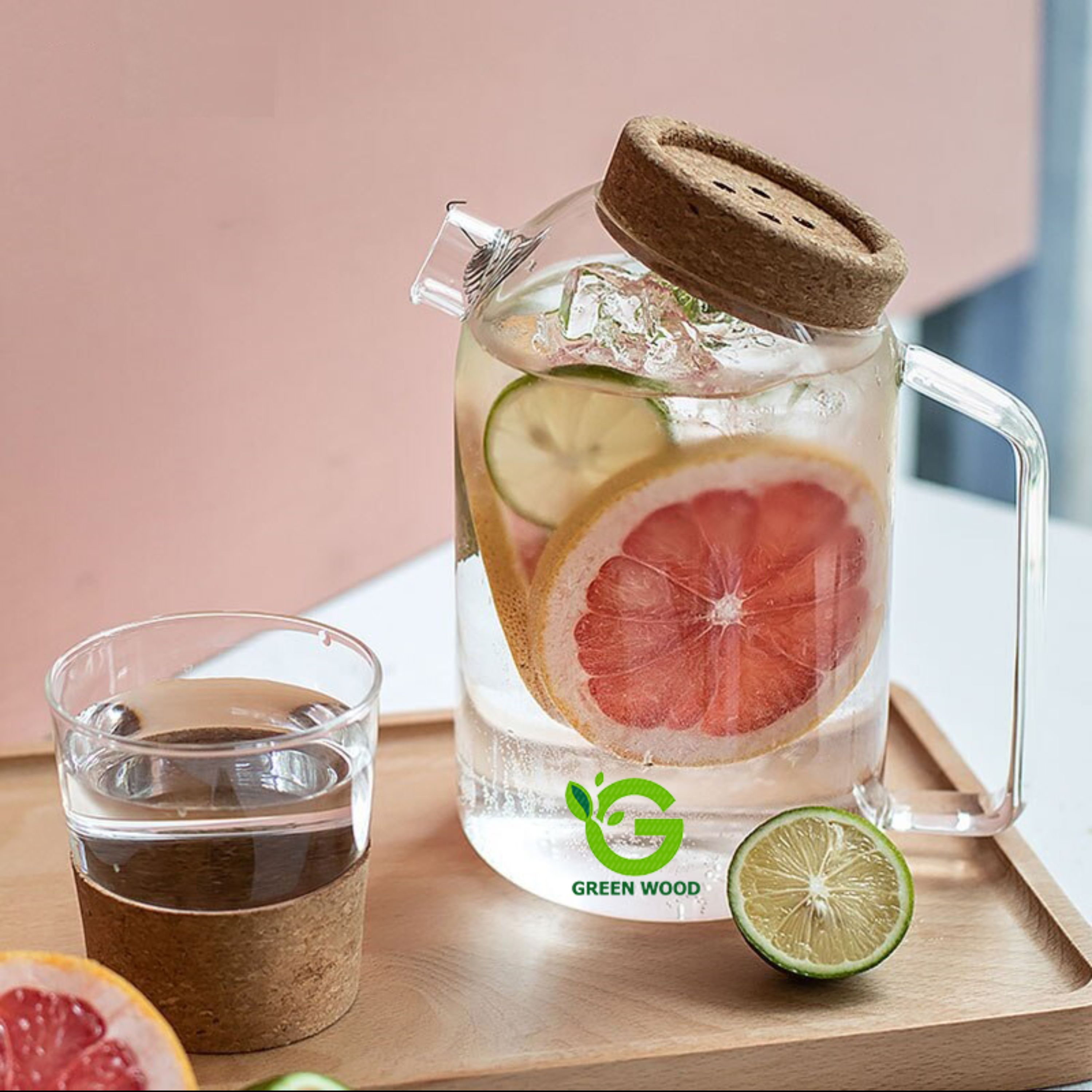 قوری چای و دمنوش شعله مستقیم چوبی بامبو پیرکس 1100 میلی لیتر کد Gw160302001