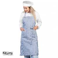 پیشبند لینن راه راه آبی S.R