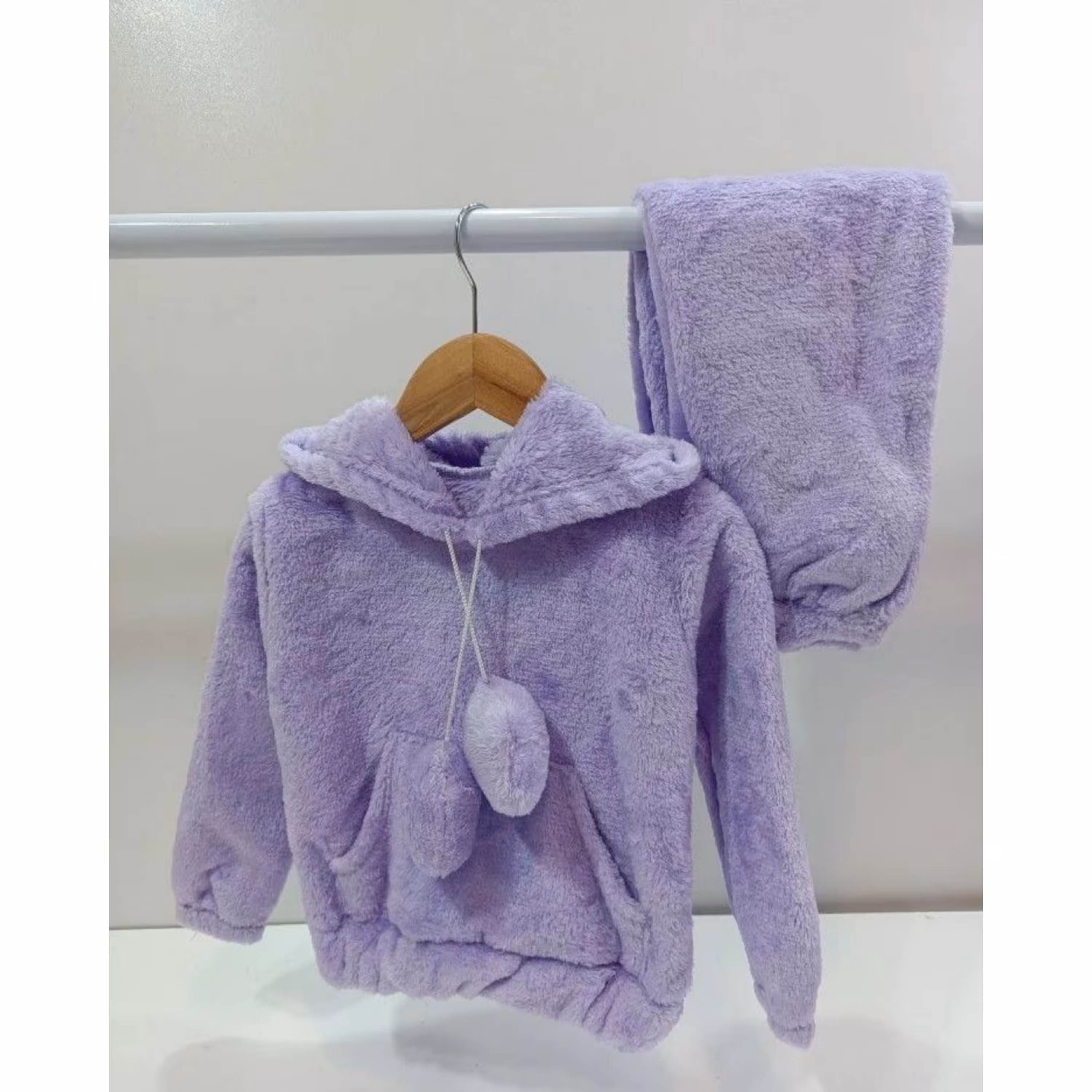 ست هودی شلوار اسپرت پولیشی پوم دار سایز سایز 40 تا 55 