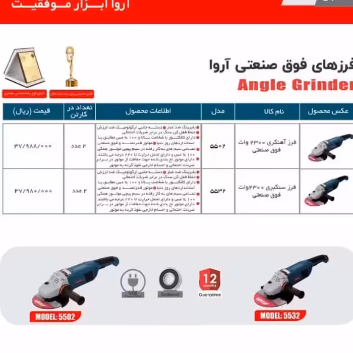 فرز سنگ بری 2300 وات فوق صنعتی 