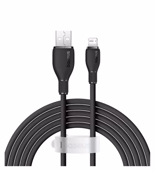 کابل شارژ فست یو اس بی به لایتنینگ باسئوس مدل Pudding Series طول 2 متر