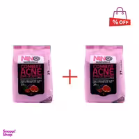 دستمال مرطوب آرایش پاک کن نینو (Nino) مدل Combat Acne بسته 27 عددی مجموعه 2 عددی