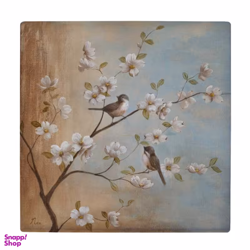 زیر لیوانی طرح پرنده و شکوفه های بهاری کد 3612221_1486