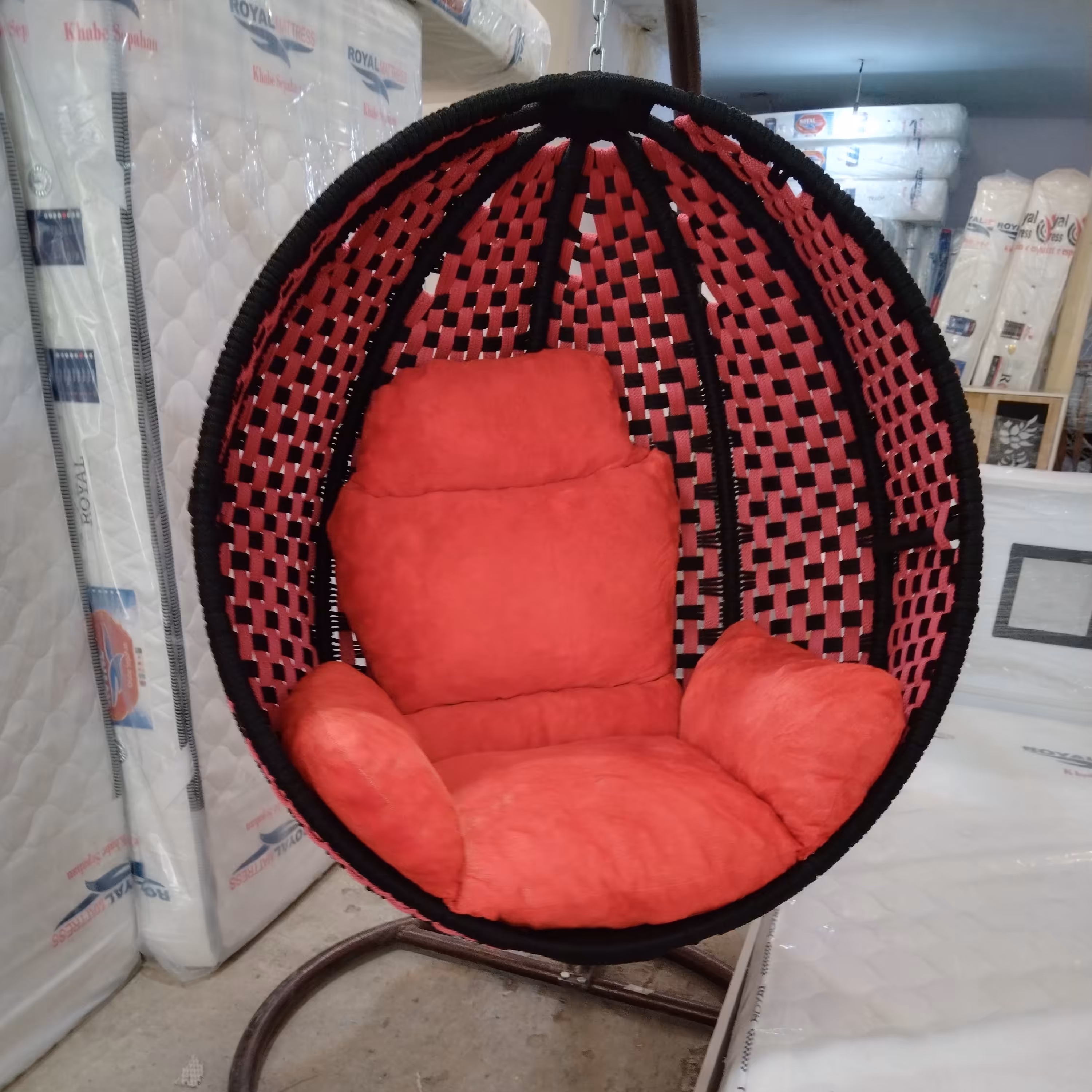 تاب ریلکسی مدل حصیری قرمز مشکی 