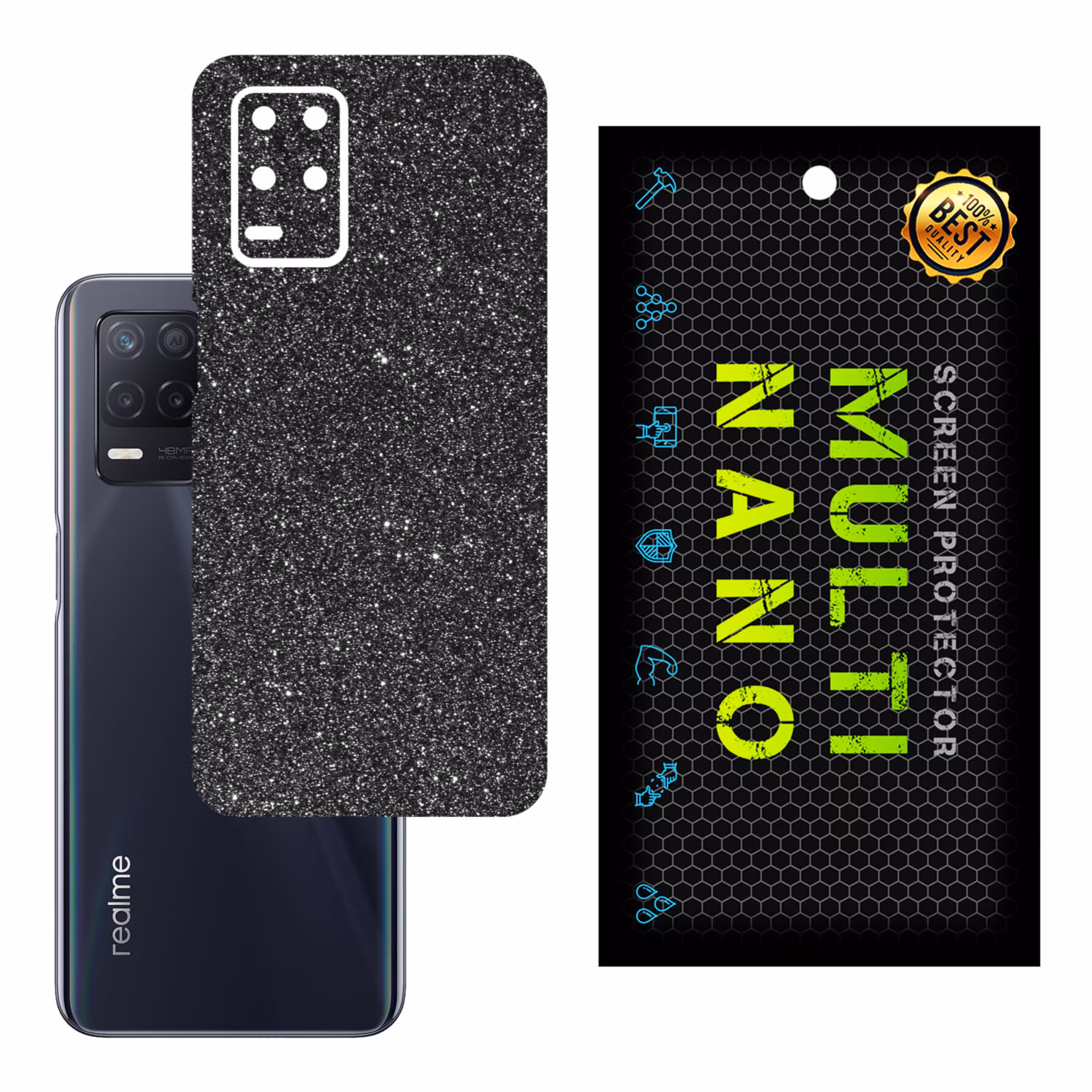 برچسب پوششی MultiNano مدل X-G1F-Gray برای پشت موبایل ریلمی 8S