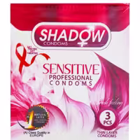 کاندوم ضدحساسیت شادو مدل Sensitive بسته 3 عددی کاندوم ضدحساسیت شدو