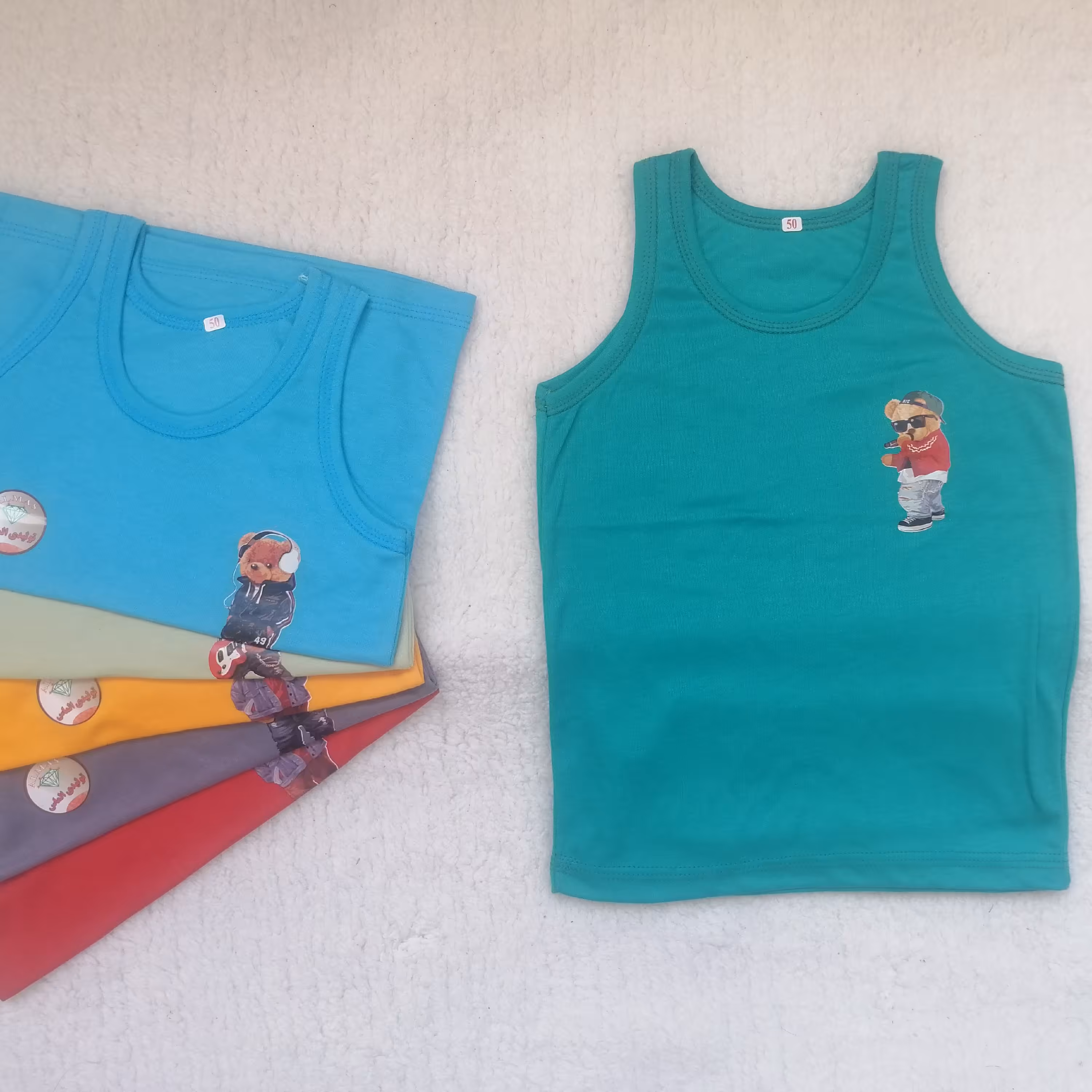 زیرپوش پسرانه رکابی پلی استر پنبه مناسب 1 تا 9 سال