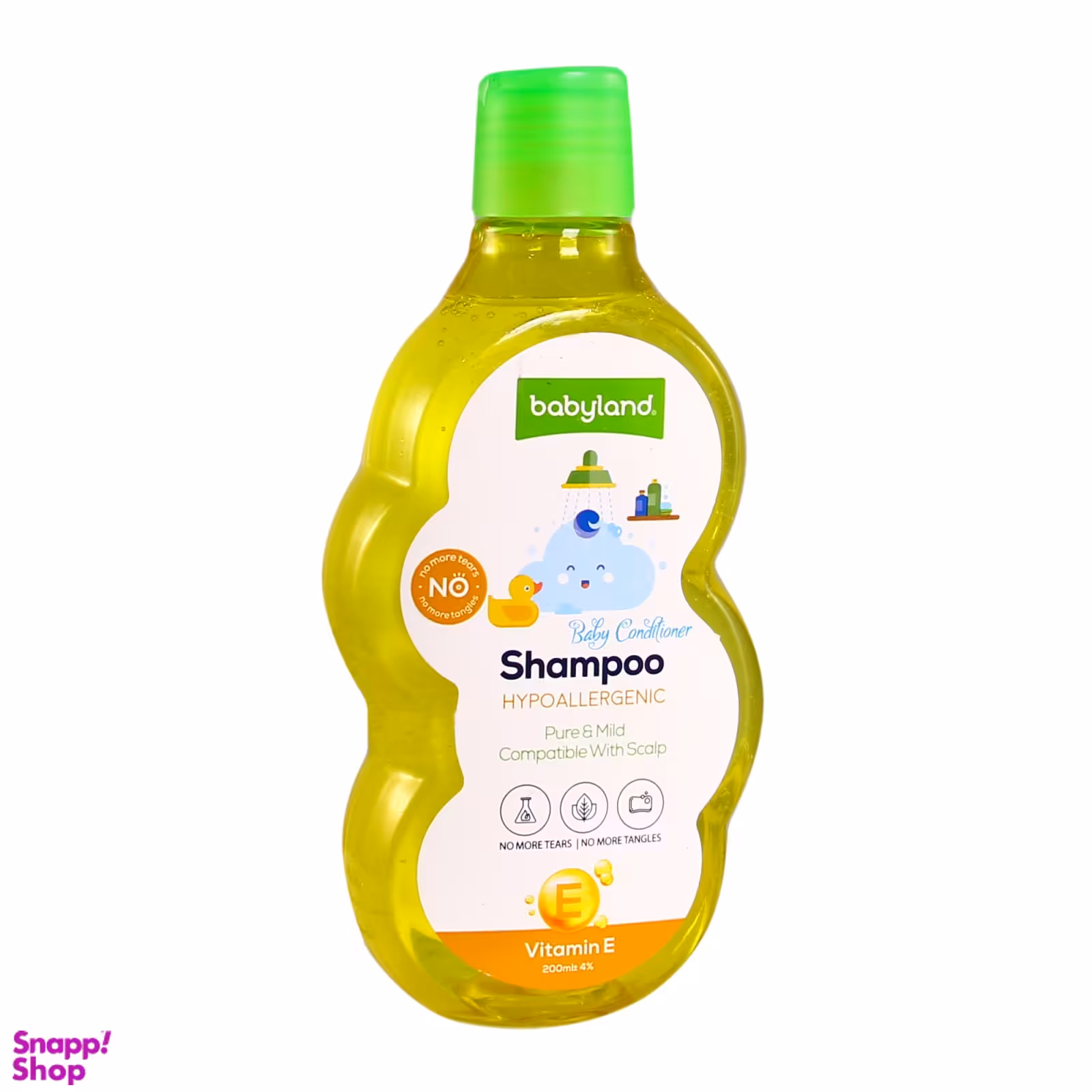 شامپو بچه بیبی لند (Baby Land) مدل Vitamine E حجم 200 میلی لیتر