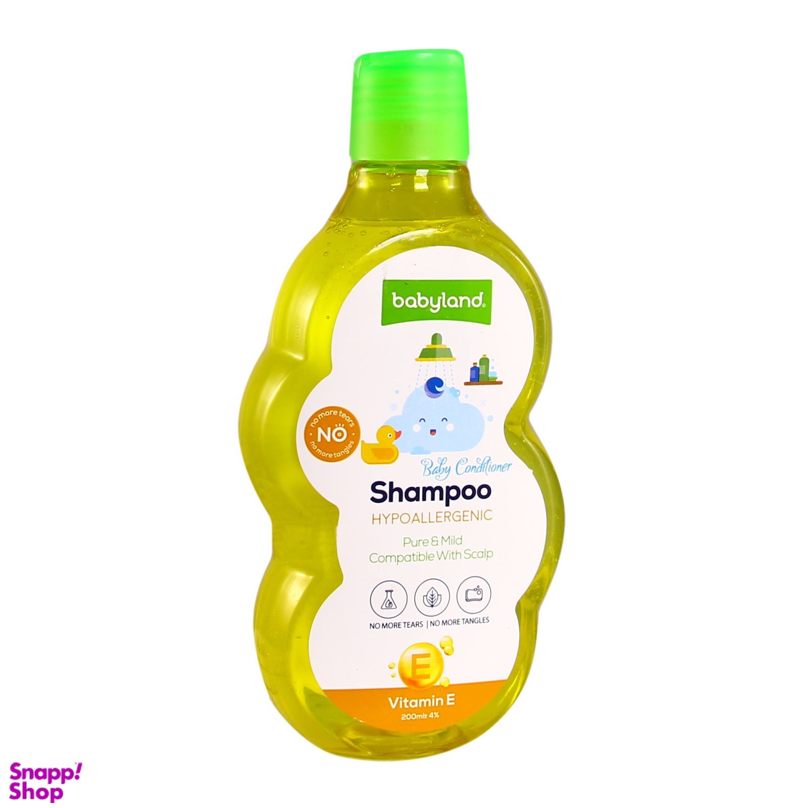 شامپو بچه بیبی لند (Baby Land) مدل Vitamine E حجم 200 میلی لیتر