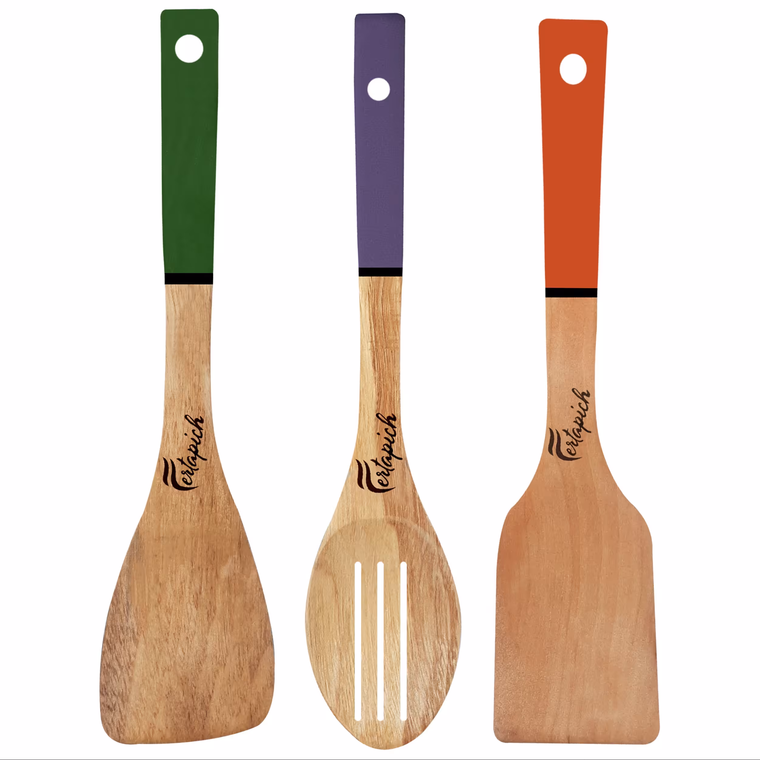 سرویس کفگیر و ملاقه  چوبی 3 پارچه فرتاپیچ کد 14