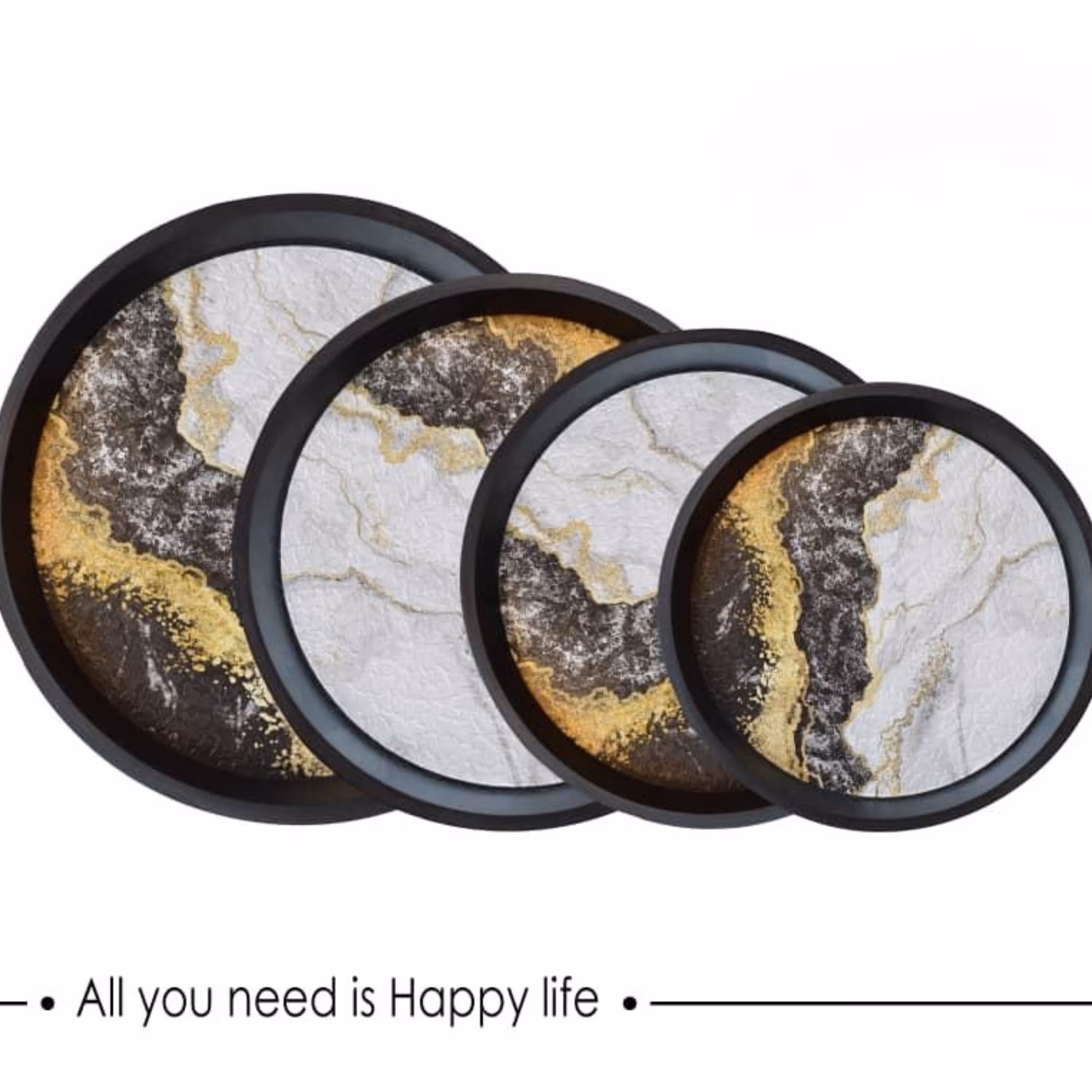 سینی کرد طرح سنگ سایز 2 بدون واسطه و مستقیم خرید کنید در 2 رنگ مشکی و سفید 