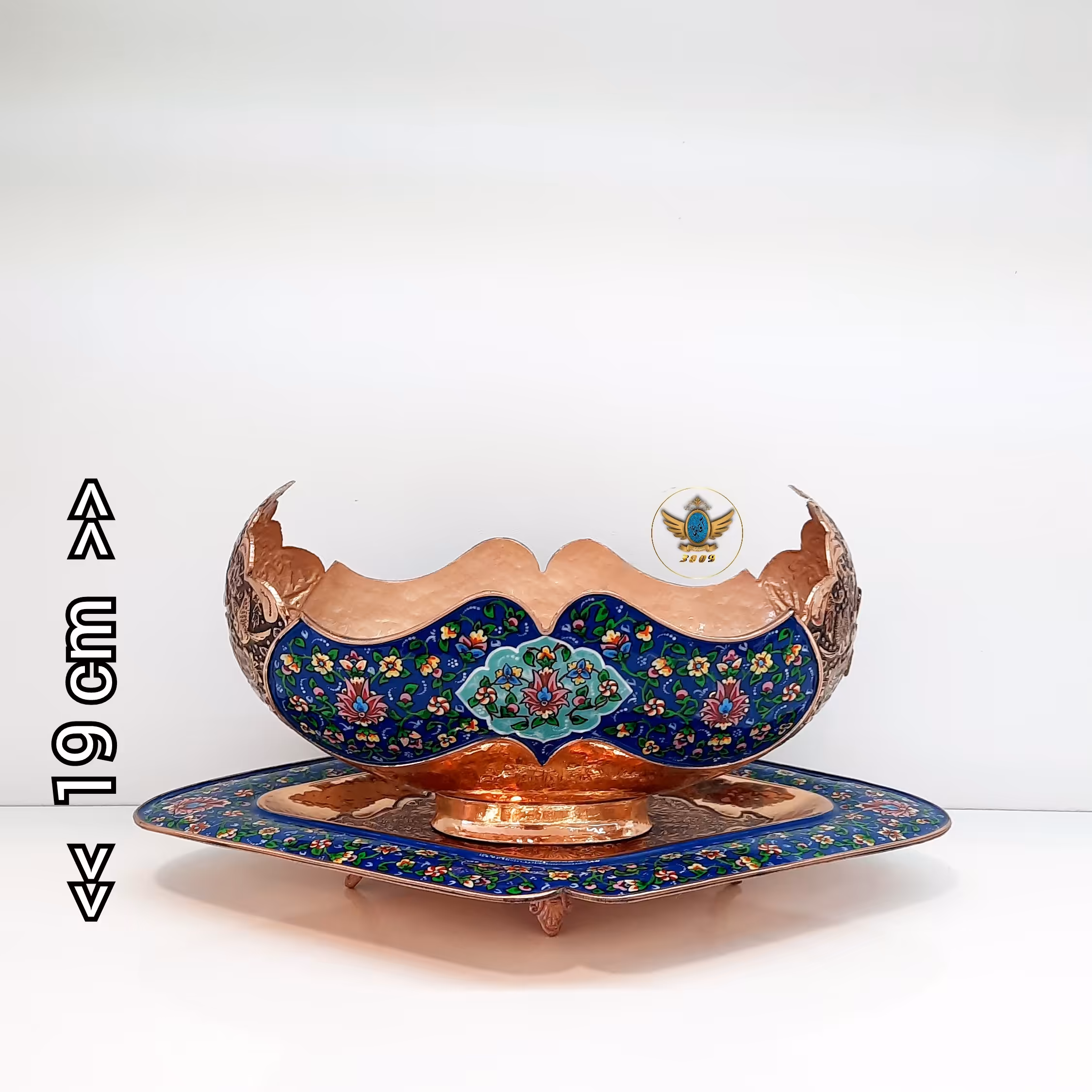 کشکول و بشقاب 5 مس و پرداز برند آقاجانی